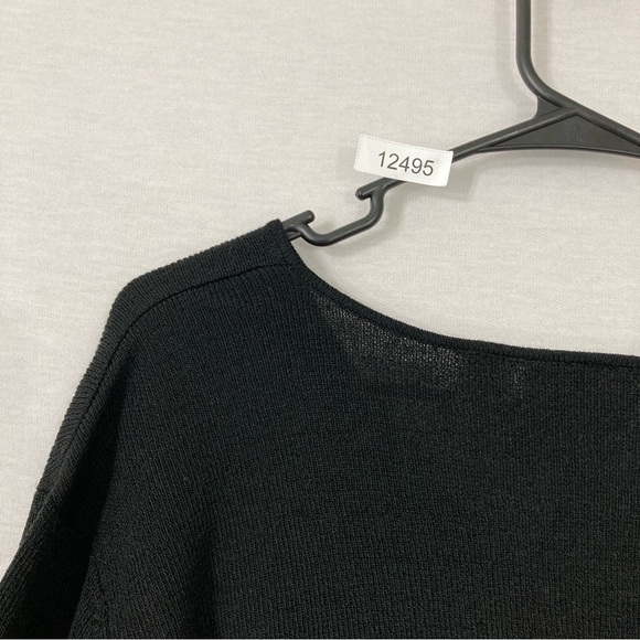 Liz Claiborne Black V Neck Floral Embellished Long Sleeve Sweater 2X - Picture 8 of 8